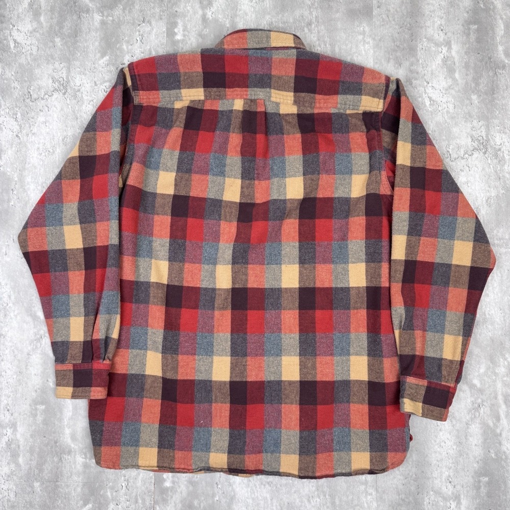 LL Bean Traditional Fit Flannel Shirt Mens XL Granola Plaid Chamois Long Sleeve - Picture 4 of 7